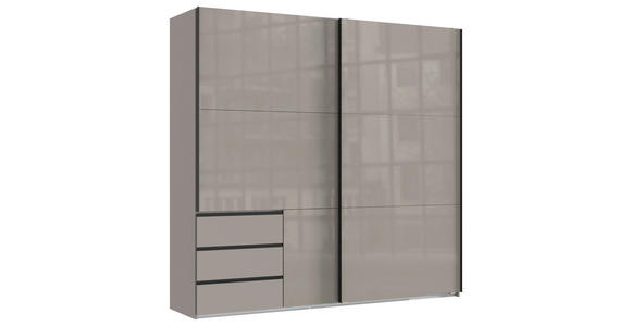 SCHWEBETÜRENSCHRANK  in Sahara  - Schwarz/Sahara, KONVENTIONELL, Glas/Holzwerkstoff (250/236/65cm) - Hom`in