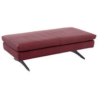 HOCKER Leder Rot  - Rot/Schwarz, Modern, Leder/Metall (140/70/42cm) - Chilliano