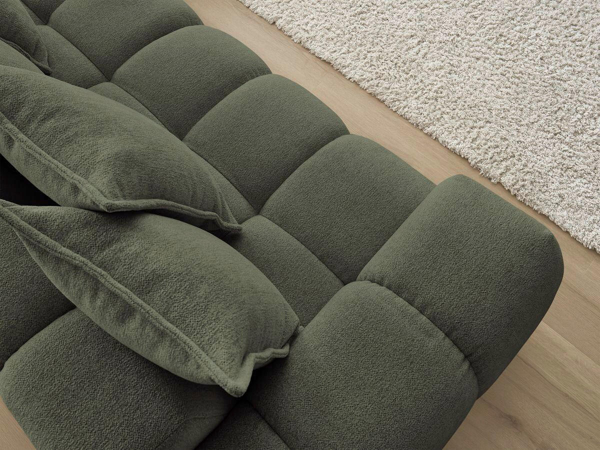 ECKSOFA Ottomane rechts  EVEREST Grün Flachgewebe  - Schwarz/Grün, MODERN, Kunststoff/Textil (352/210cm)