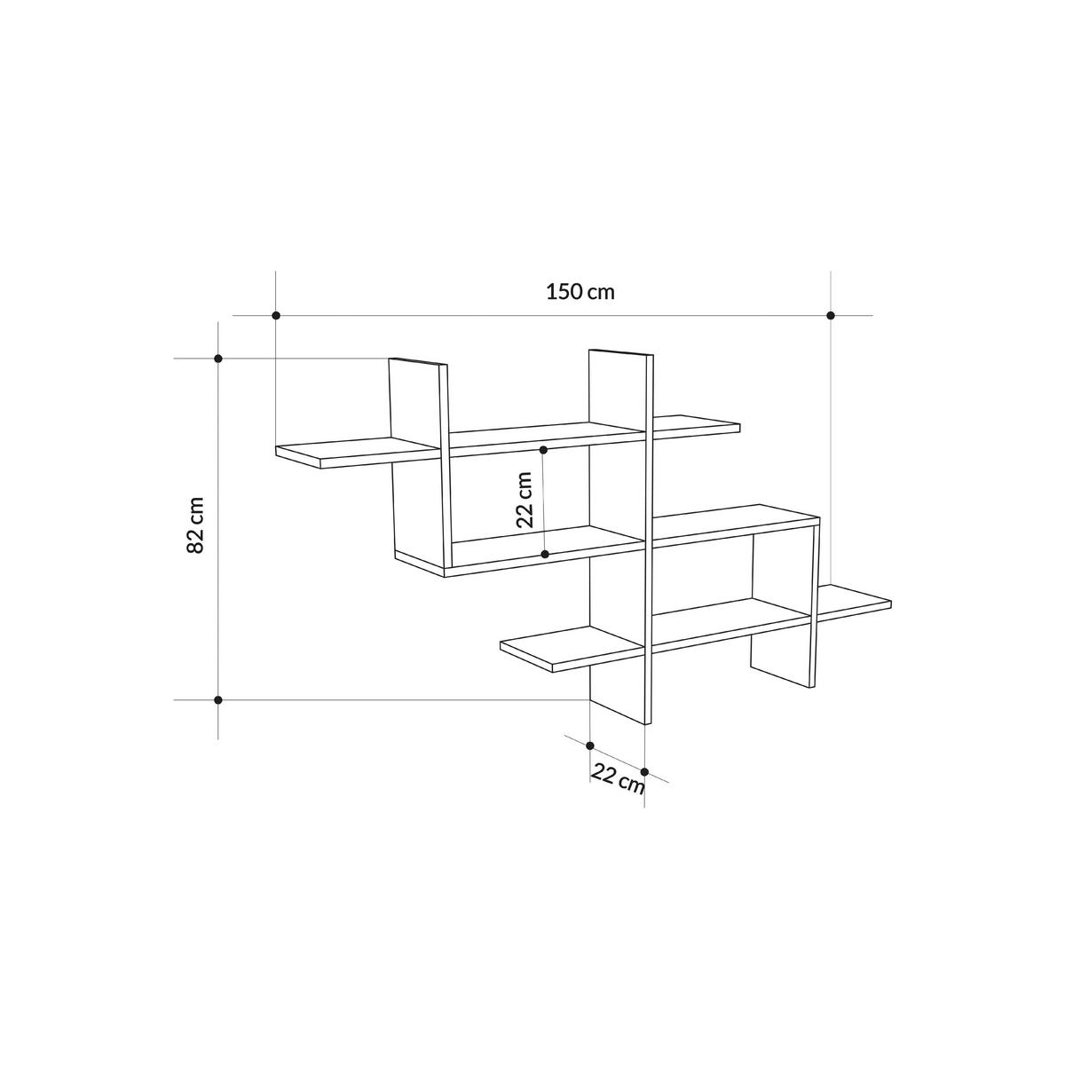WANDBOARD in 150/82/22 cm Weiss  - Weiss, Design, Holzwerkstoff (150/82/22cm) - Livetastic