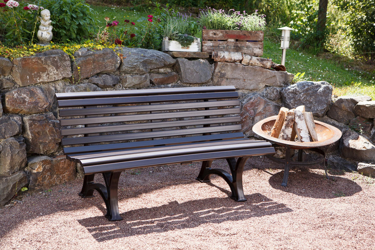 GARTENBANK 150/80/64 cm   - Braun, Basics, Kunststoff (150/80/64cm) - Modante