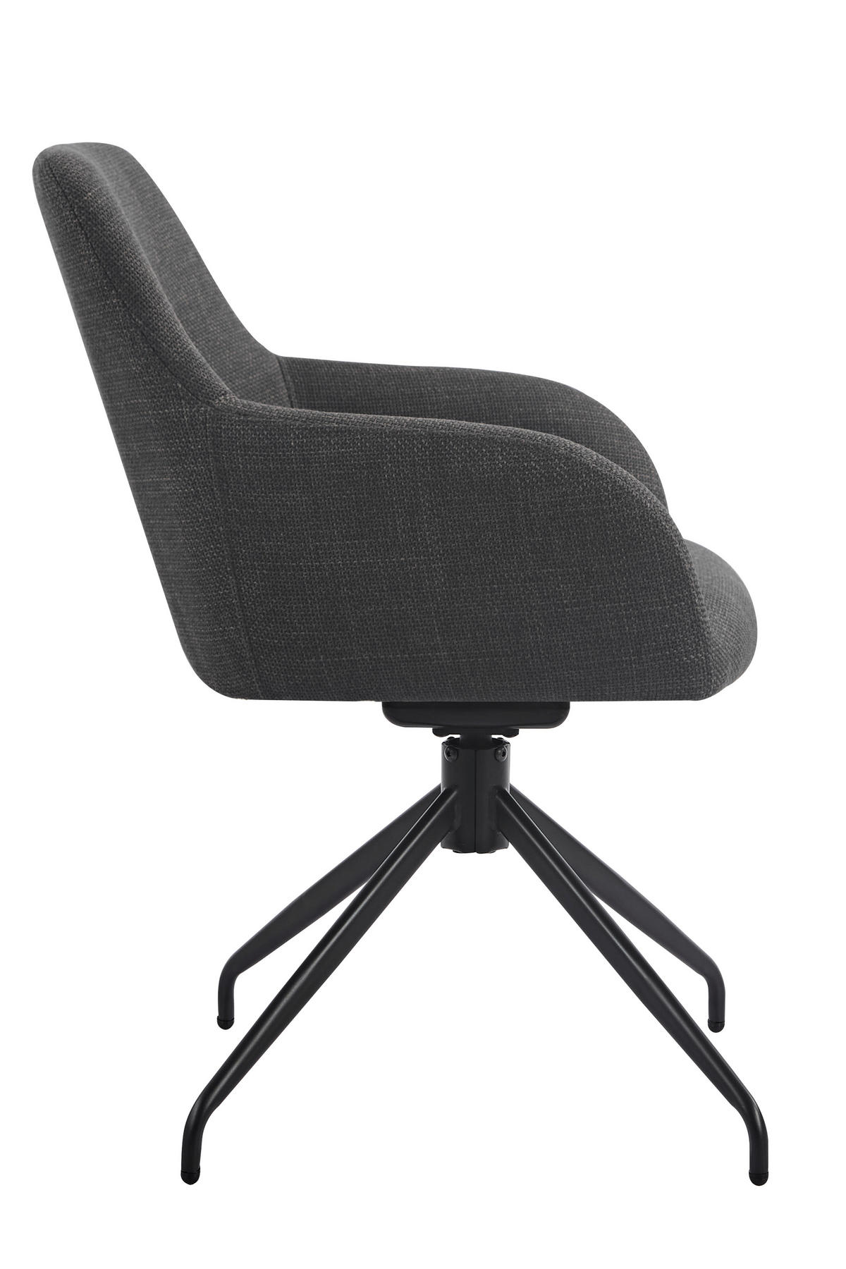 ARMLEHNSTUHL-SET 2 Stück  in Stahl Webstoff, Mikrofaser  - Anthrazit/Schwarz, MODERN, Textil/Metall (56/83/60cm) - MID.YOU