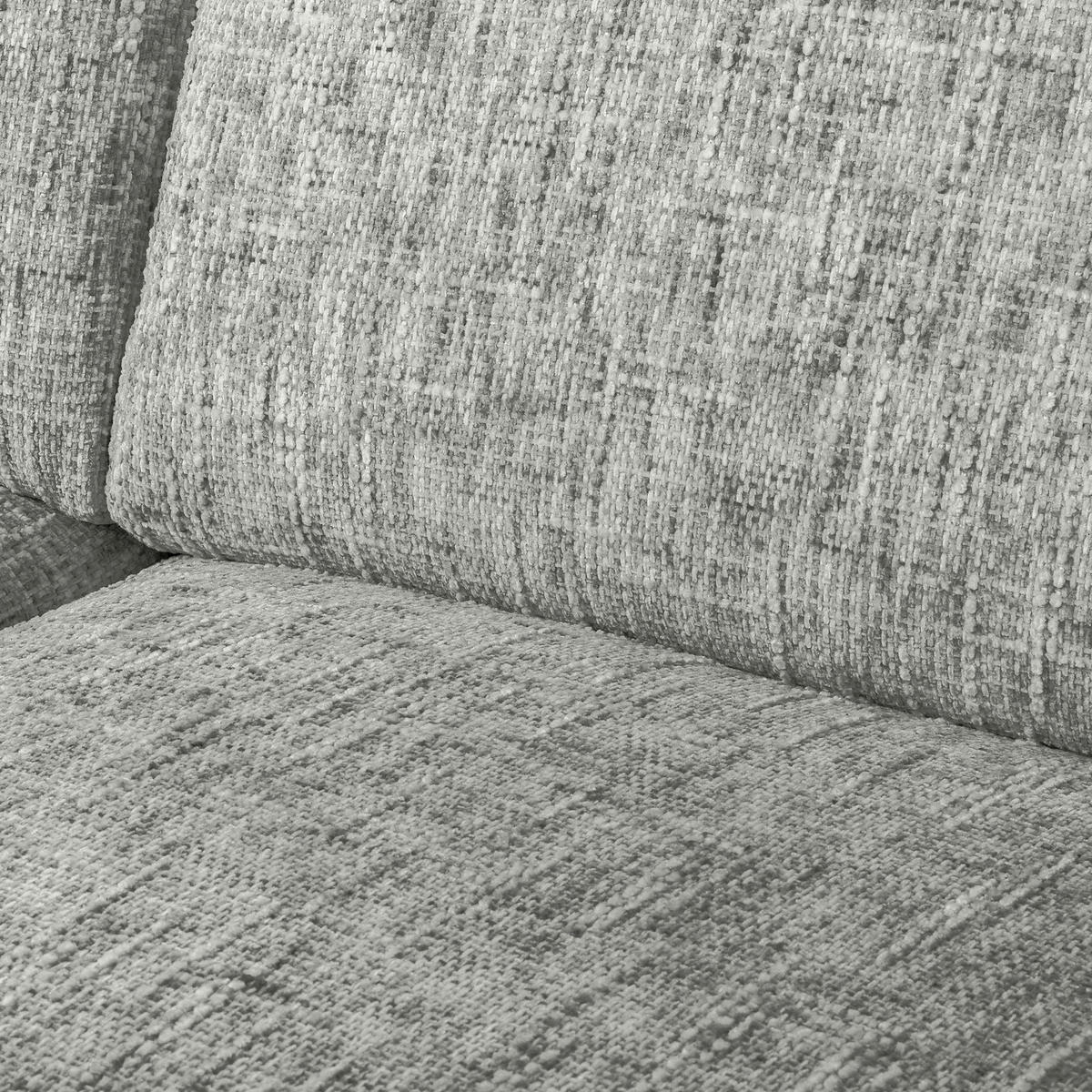 3-SITZER-SOFA Webstoff Grau  - Schwarzchrom/Grau, Design, Textil/Metall (187/85/92cm) - Livetastic