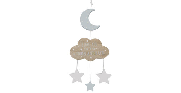 DEKOHÄNGER MOON  - Naturfarben/Weiß, Trend, Holzwerkstoff (43cm) - My Baby Lou