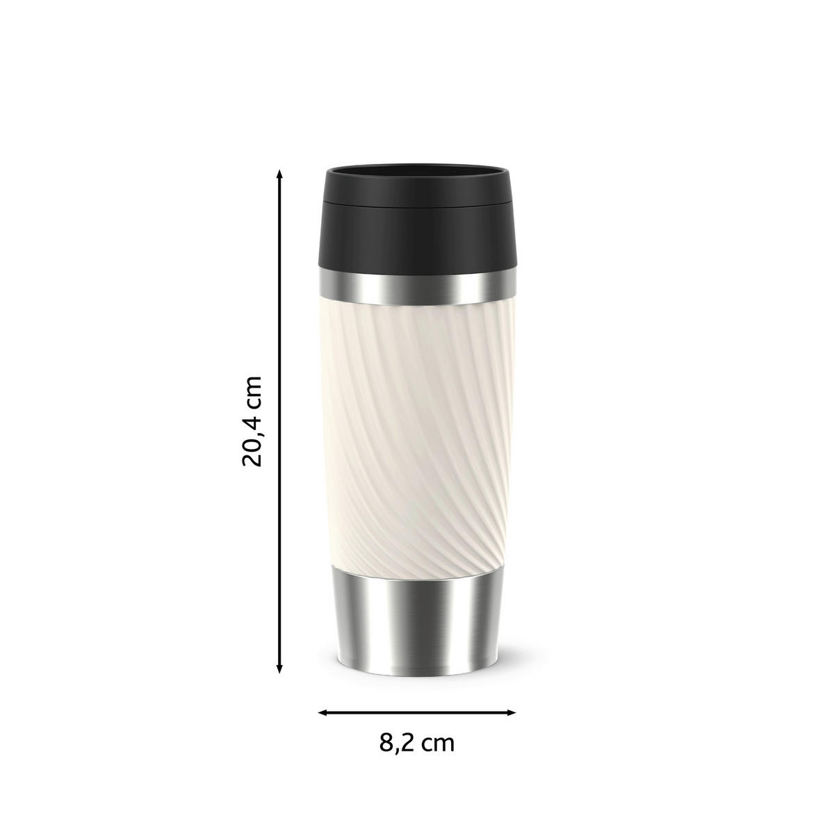 THERMOBECHER Classic Twist 0,36L L  - Weiß, Basics, Metall (8/8/20,4cm) - Emsa