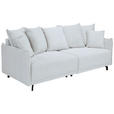 BIGSOFA in Cord Grau - Schwarz/Grau, Design, Textil/Metall (226/91/103cm) - Carryhome