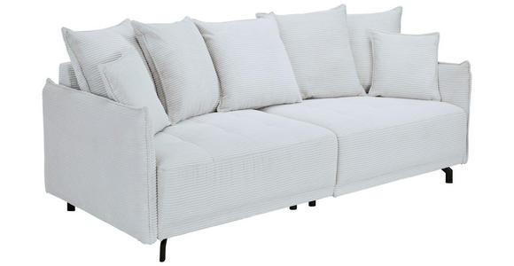 BIGSOFA in Cord Grau - Schwarz/Grau, Design, Textil/Metall (226/91/103cm) - Carryhome