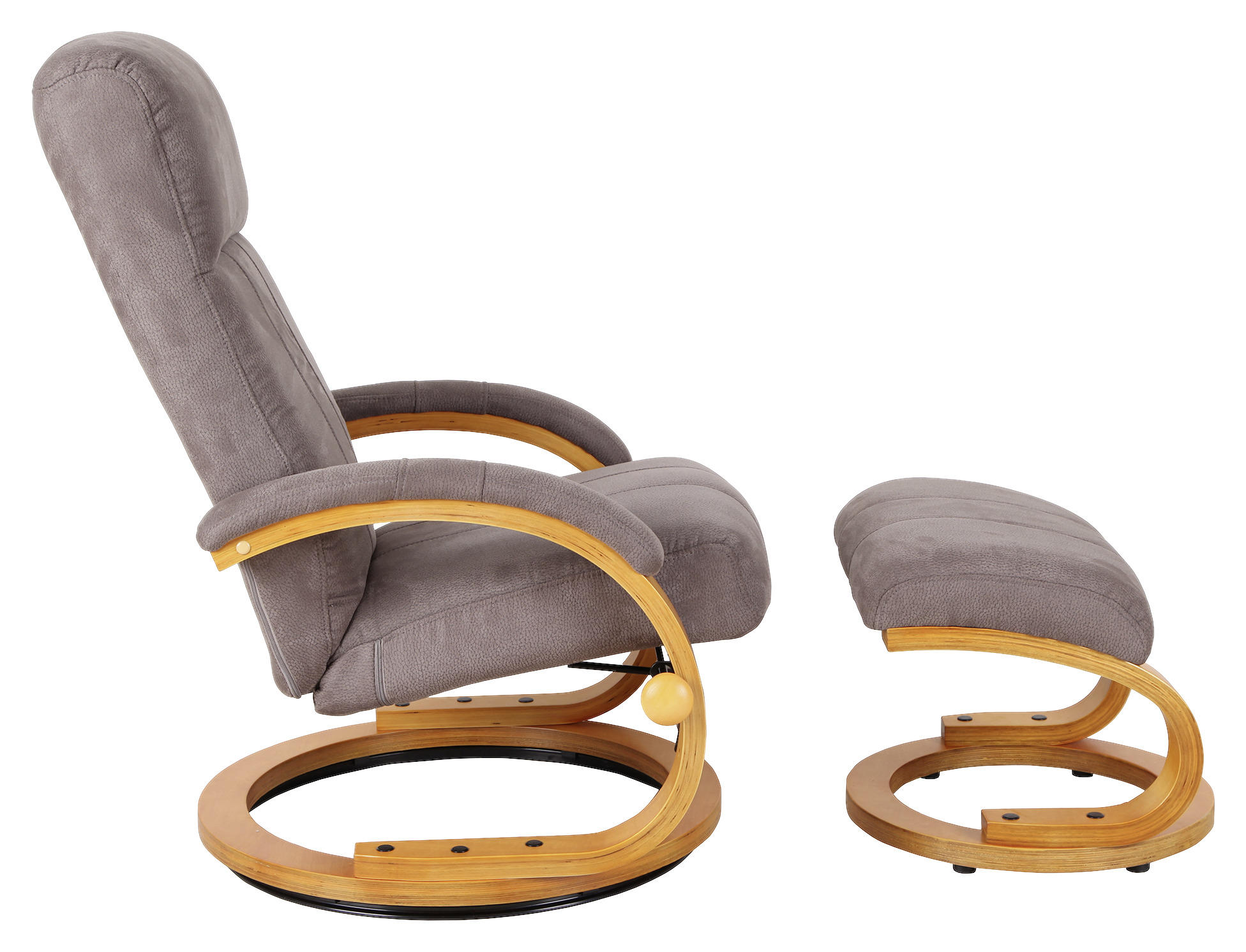 SESSELSET mit Verstellung Webstoff Hocker    - Braun/Naturfarben, Design, Holz/Textil (67/103/80cm) - Cantus