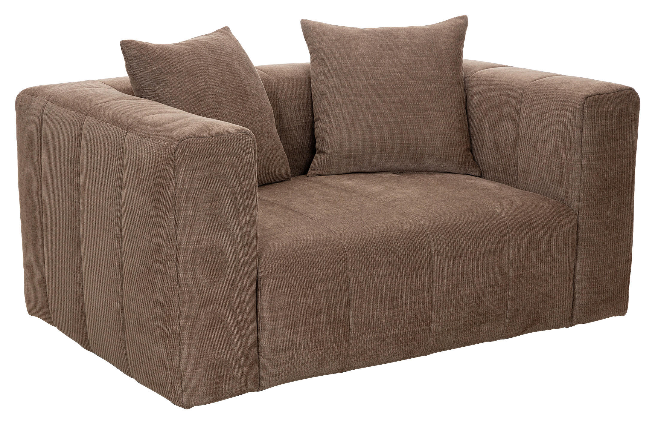 FÅTÖLJ i trä, textil brun  - brun/svart, Basics, trä/textil (92/77/91cm) - Pure Home Comfort