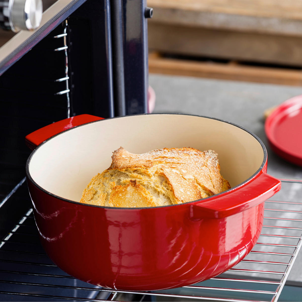 BRÄTER Cast Iron  - Rot/Creme, Basics, Metall (5.6l) - Kitchenaid