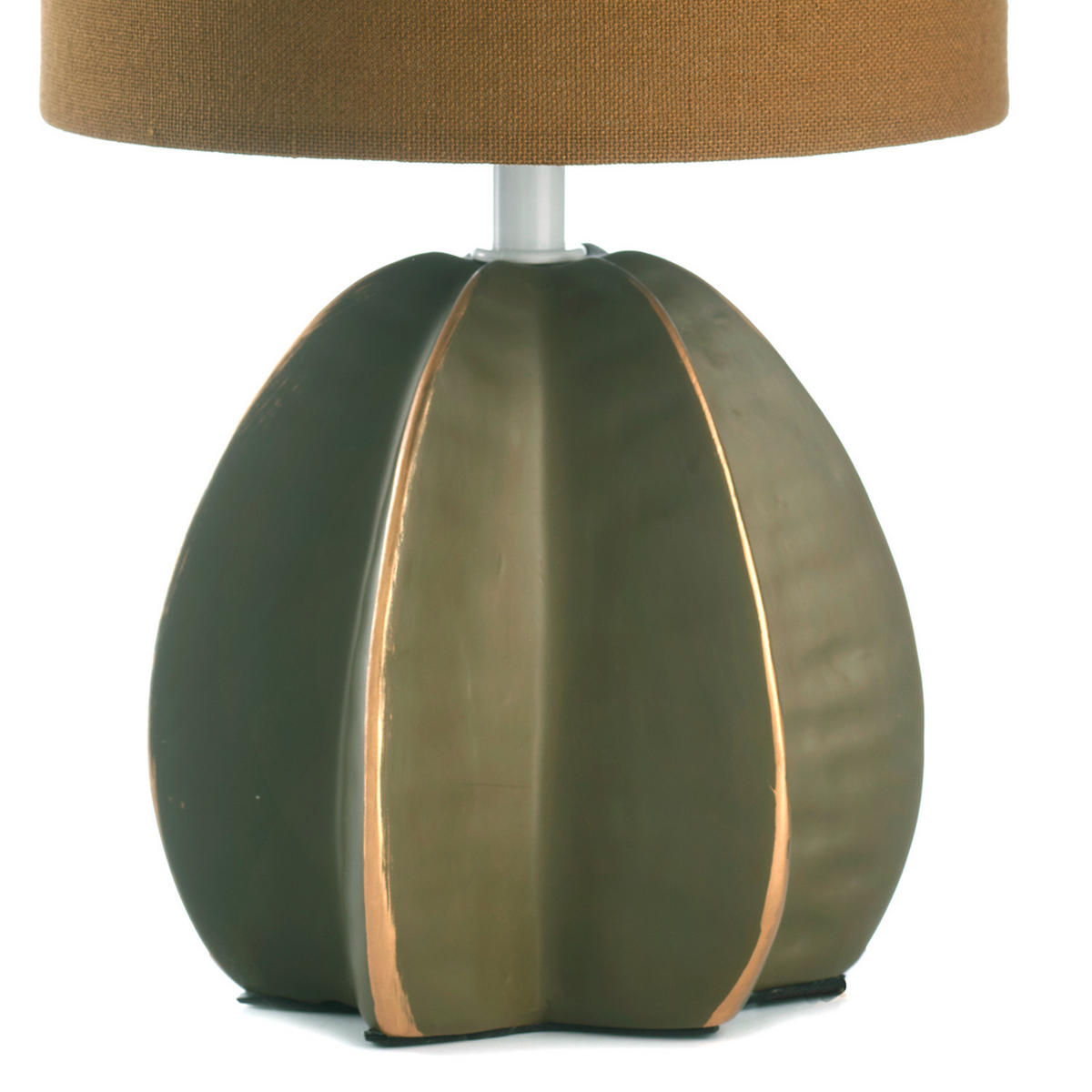 STOLNÍ LAMPA, E14, 17/32 cm  - hnědá, Konvenční, textil/keramika (17/32cm)