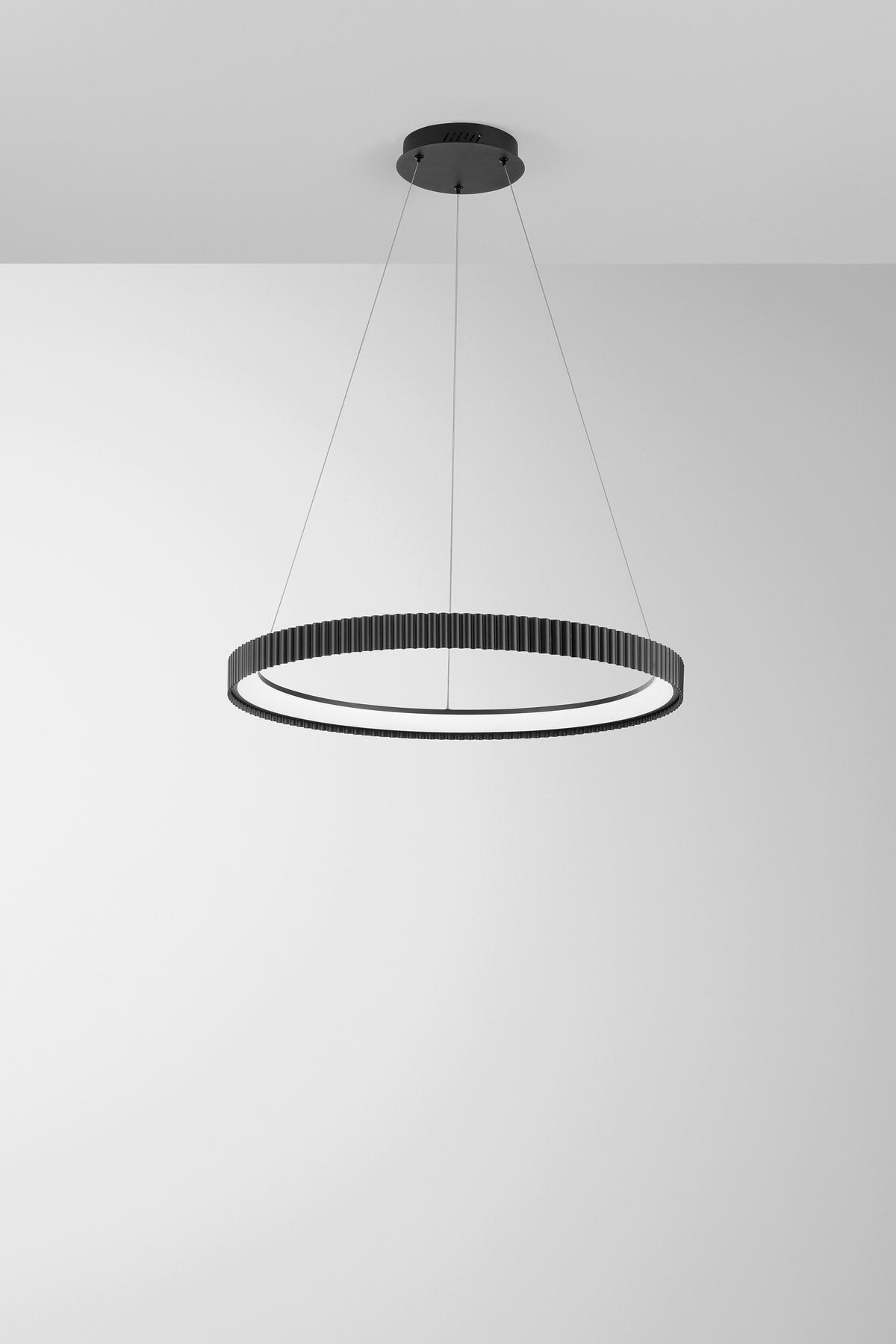 LED-HÄNGELEUCHTE Luce Ambiente e Design 68,5/150 cm   - Schwarz/Weiß, Design, Kunststoff/Metall (68,5/150cm)