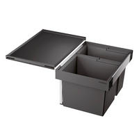 EINBAUABFALLSAMMLER 49 L  - Edelstahlfarben/Anthrazit, Basics, Kunststoff/Metall (56,2/37,1/40cm) - Blanco