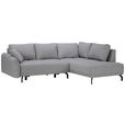 ECKSOFA  in Webstoff Grau  250/191 cm  - Schwarz/Grau, Design, Textil/Metall (250/191cm) - Carryhome