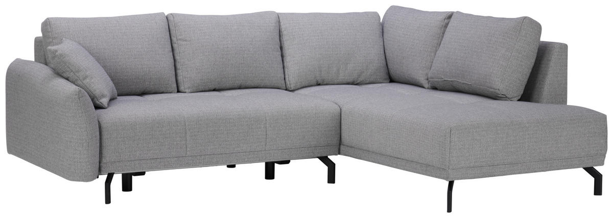 ECKSOFA Grau Webstoff  - Schwarz/Grau, Design, Textil/Metall (250/191cm) - Carryhome