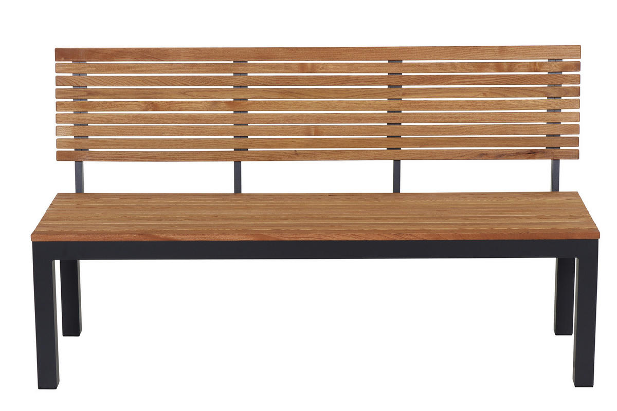 GARTENBANK 146/84/57,5 cm  in Naturfarben  - Anthrazit/Robinienfarben, KONVENTIONELL, Holz/Metall (146/84/57,5cm) - Siena Garden