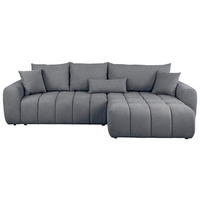 ECKSOFA in Velours Dunkelgrau  - Dunkelgrau/Schwarz, Konventionell, Kunststoff/Textil (298/168cm) - Carryhome