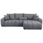ECKSOFA in Velours Dunkelgrau  298/168 cm  - Dunkelgrau/Schwarz, KONVENTIONELL, Kunststoff/Textil (298/168cm) - Carryhome
