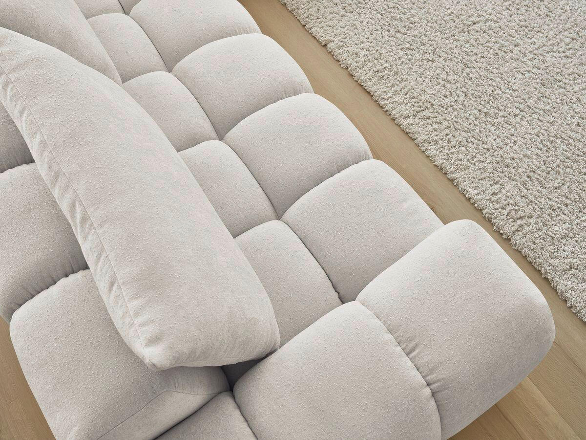 ECKSOFA Ottomane rechts  EVEREST Beige Struktur  - Beige/Schwarz, MODERN, Kunststoff/Textil (352/210cm) - Livetastic