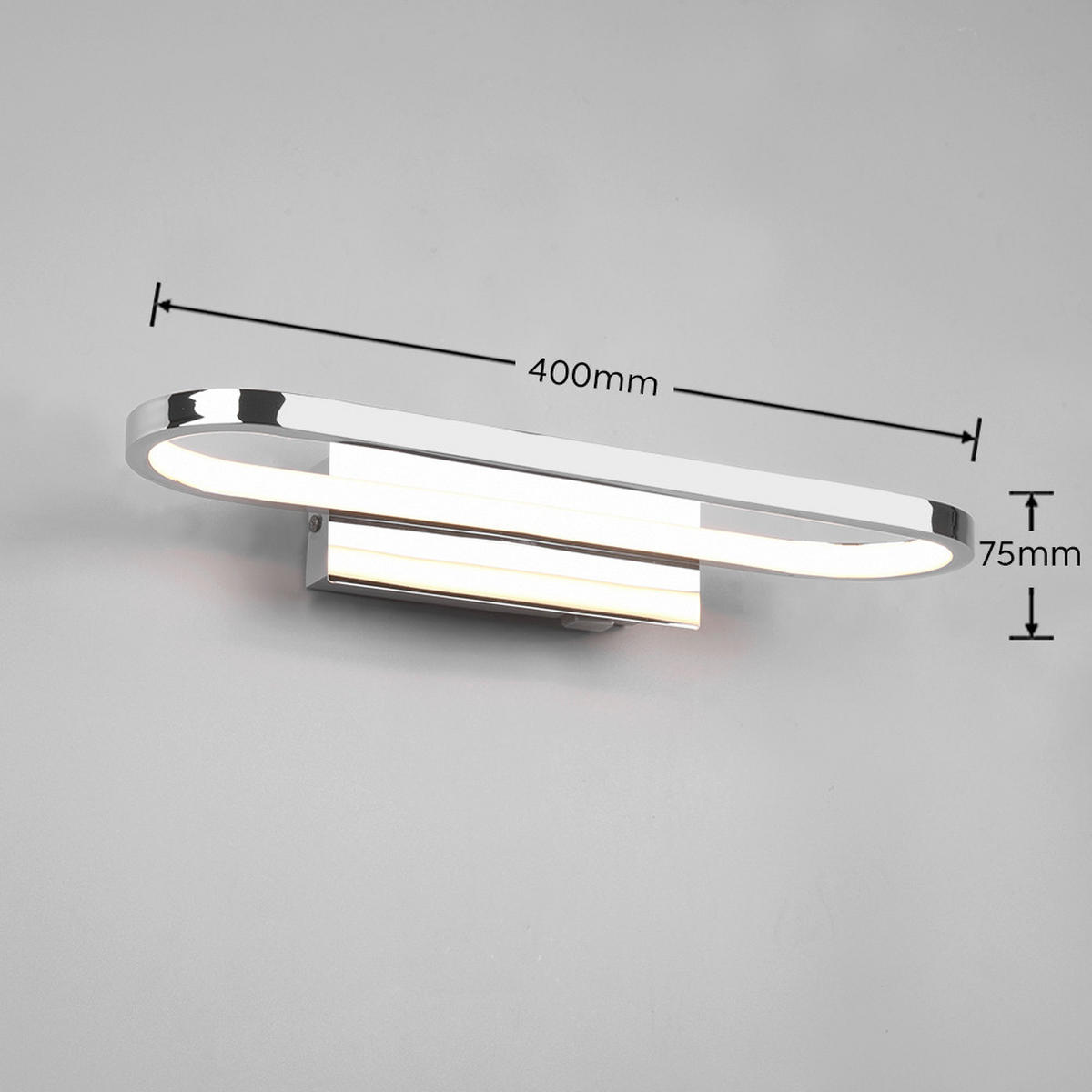BADEZIMMER-WANDLEUCHTE Gianni 40/14,8/7,5 cm   - Chromfarben, Basics, Metall (40/14,8/7,5cm) - Trio Leuchten
