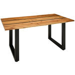 ESSTISCH in Holz, Metall 140/80/76 cm  - Schwarz/Akaziefarben, LIFESTYLE, Holz/Metall (140/80/76cm) - Linea Natura