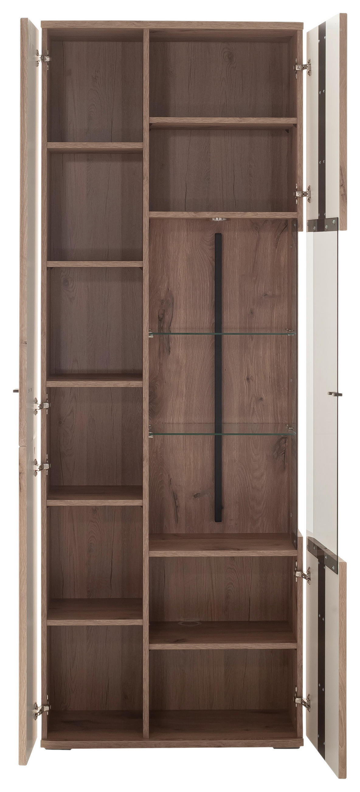 VITRINE Anthrazit, Eichefarben  75/207/38 cm  - Eichefarben/Anthrazit, Konventionell, Glas/Holzwerkstoff (75/207/38cm) - Cantus