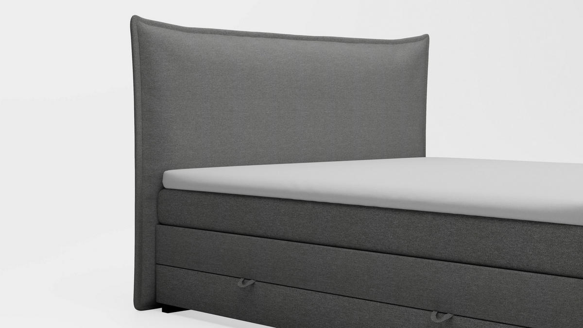 BOXSPRINGBETT 160/200 cm  in Silberfarben  - Silberfarben/Schwarz, MODERN, Textil (160/200cm) - MID.YOU