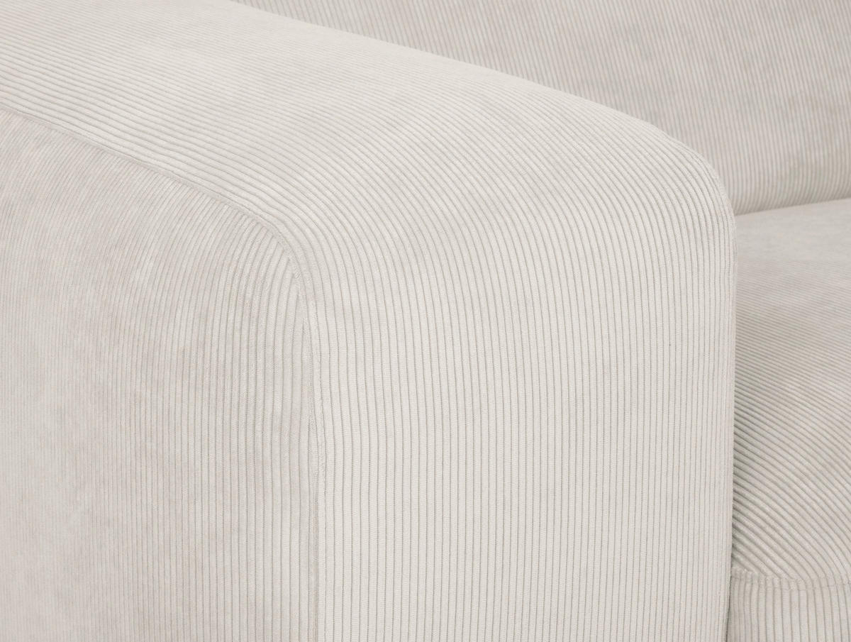 ECKSOFA in Cord Creme  252/170 cm  - Creme/Schwarz, Design, Kunststoff/Textil (252/170cm) - MID.YOU