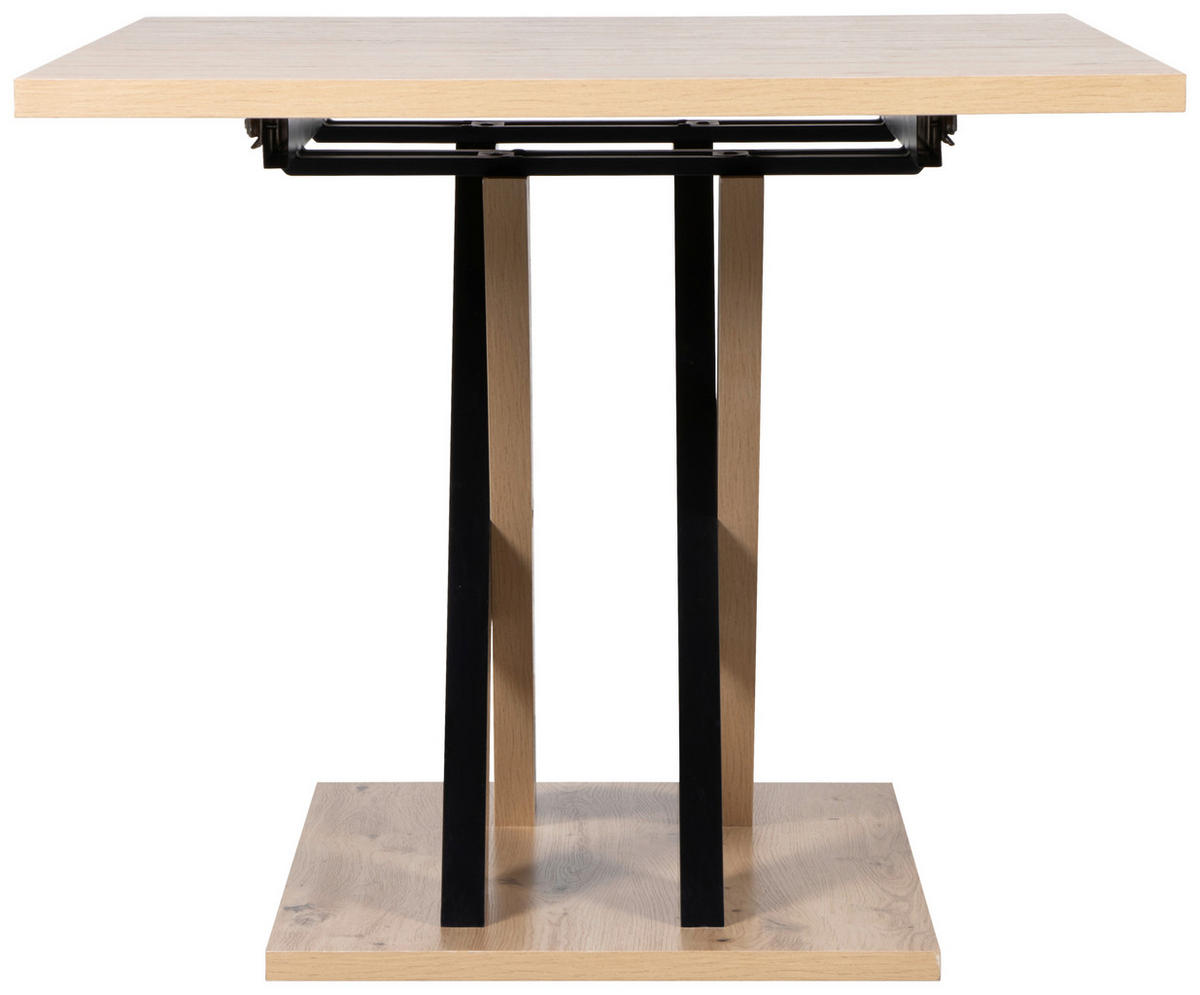 JEDILNA MIZA, črna, hrast artisan  - črna/hrast artisan, Moderno, leseni material (140-180/90/76cm) - Carryhome
