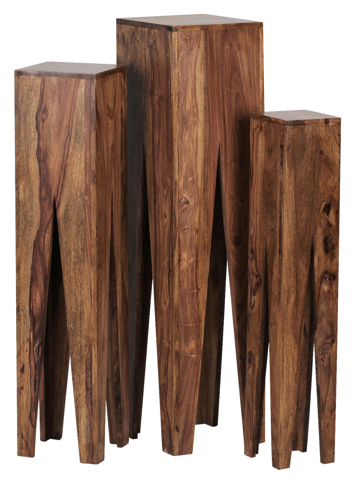 BLUMENTISCHSET Holz Akazie massiv  - Akaziefarben, Design, Holz - MID.YOU