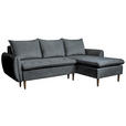 ECKSOFA Graphitfarben Chenille  - Buchefarben/Graphitfarben, KONVENTIONELL, Holz/Textil (244/163cm) - Carryhome