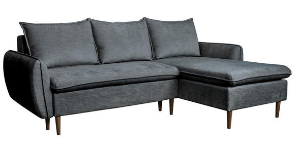 ECKSOFA Graphitfarben Chenille - Buchefarben/Graphitfarben, KONVENTIONELL, Holz/Textil (244/163cm) - Carryhome
