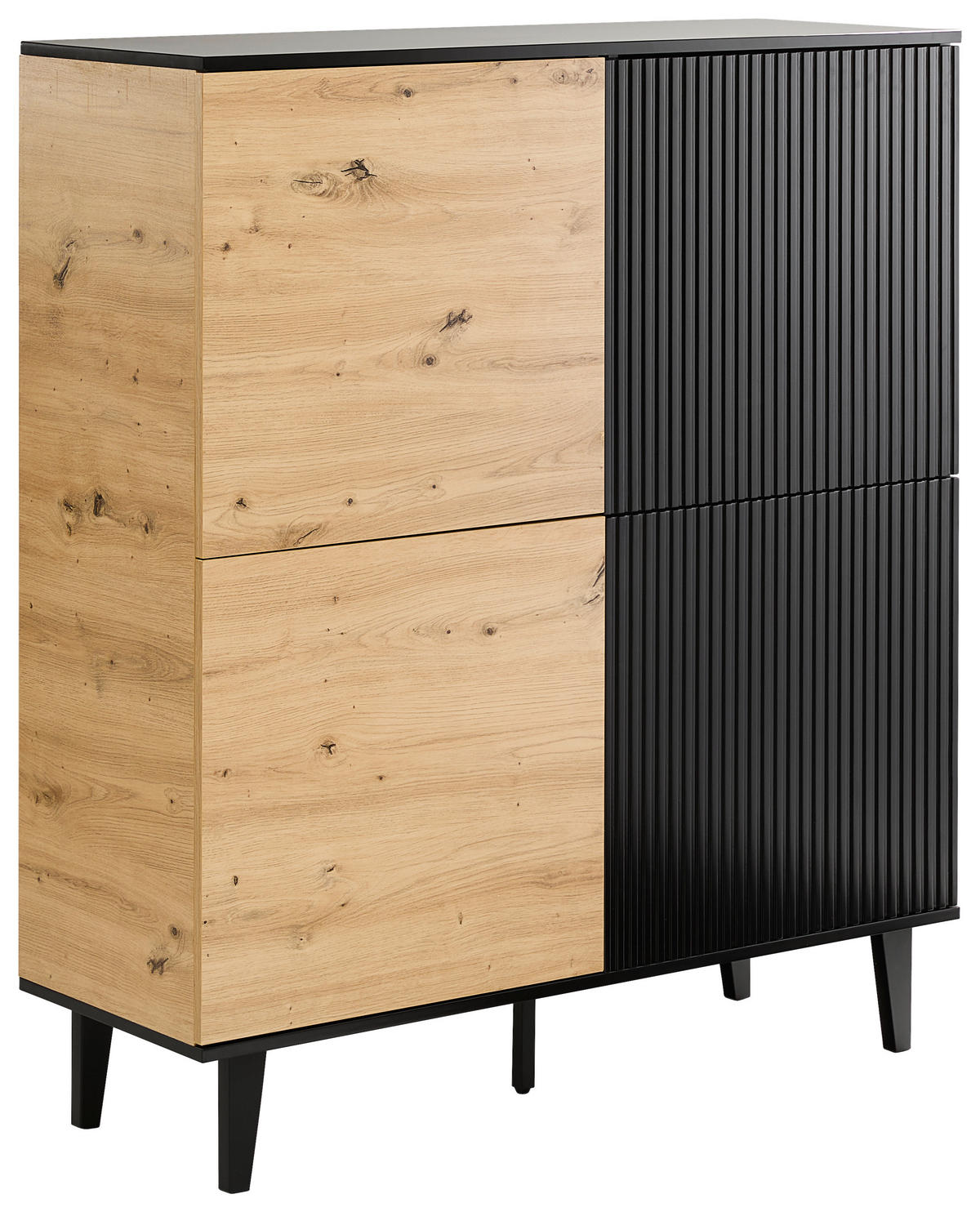 HIGHBOARD  in 106,5/126/40 cm  - Schwarz/Eiche Artisan, Design, Holzwerkstoff/Metall (106,5/126/40cm) - Xora