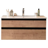 WASCHTISCHKOMBI 102 cm  - Eichefarben/Schwarz, Basics, Keramik/Holzwerkstoff (102cm) - Schöner Wohnen