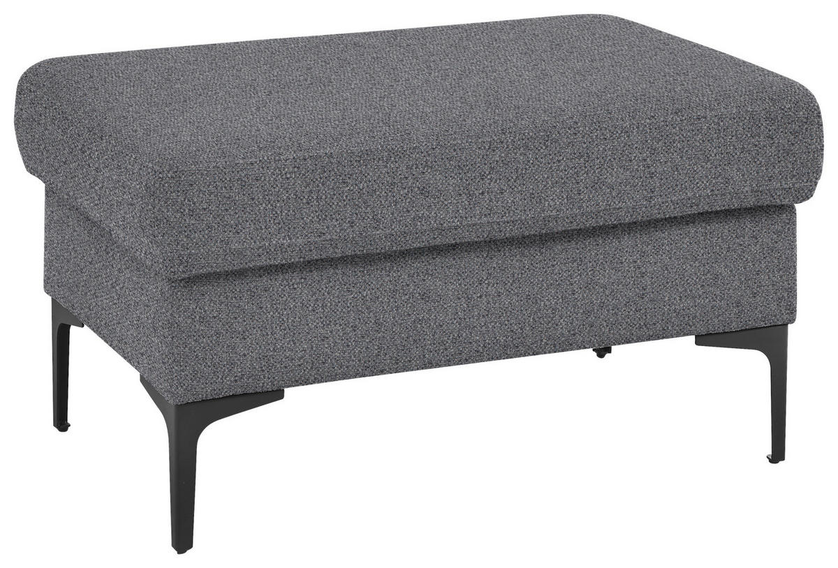 3-SITZER-SOFA in Flachgewebe Grau  - Schwarz/Grau, Design, Textil/Metall (226/89/97cm) - Pure Home Lifestyle