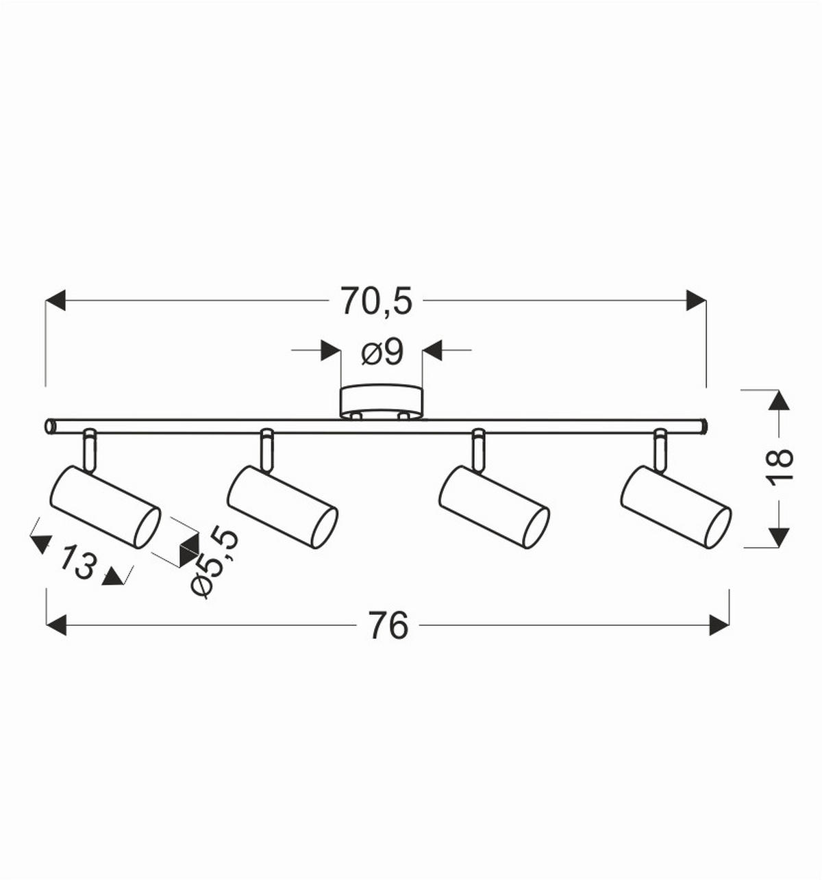TAKSPOTLIGHT 76/9/18 cm   - vit, Design, metall (76/9/18cm)