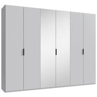 GARDEROB MED VIKDÖRRAR 300/236/58 cm 3-dörrar - vit/svart, Design, trämaterial/glas (300/236/58cm) - Boxxx