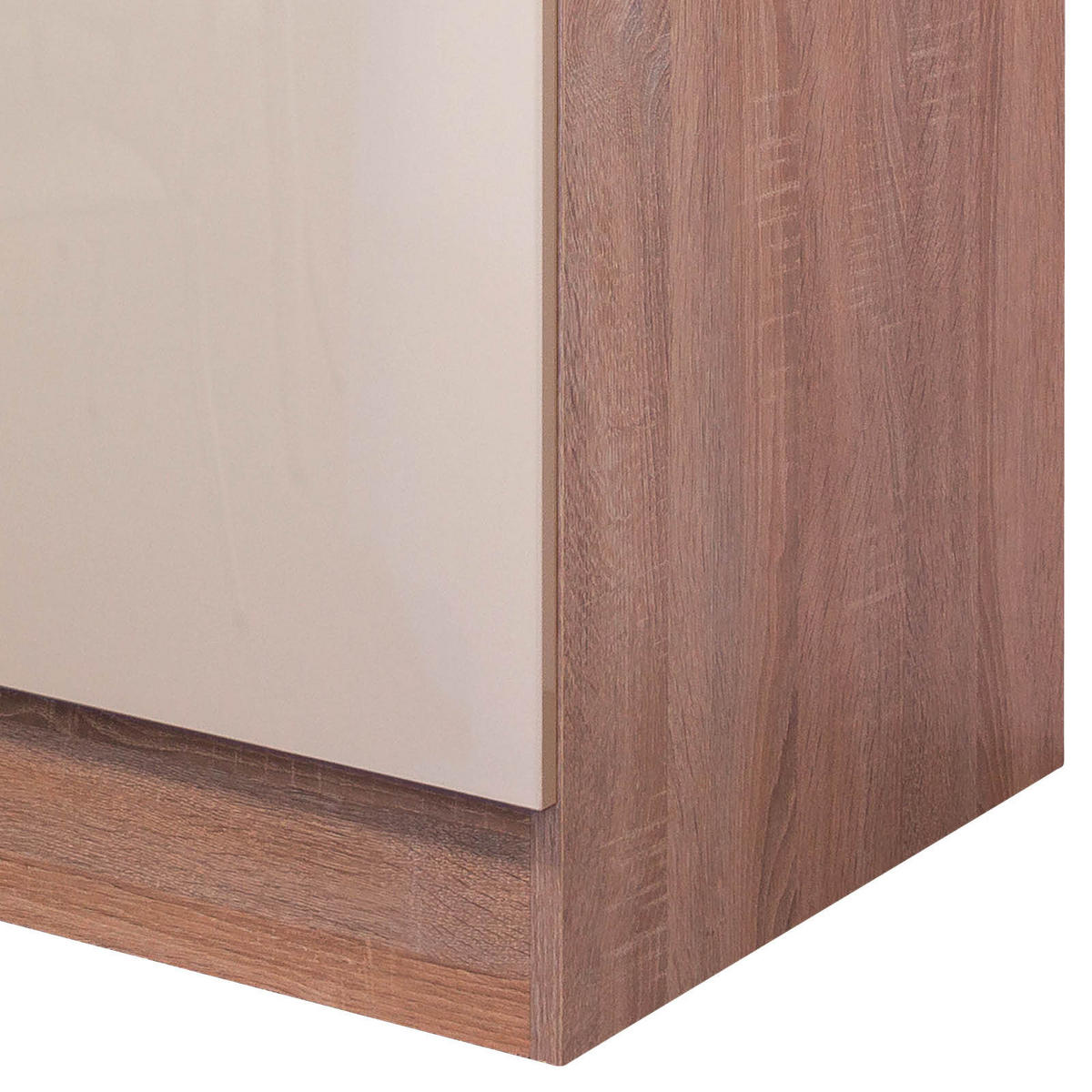 ECKUNTERSCHRANK 110/86/60 cm  in Kaschmir  - Kaschmir/Edelstahlfarben, MODERN, Holzwerkstoff/Metall (110/86/60cm) - FlexWell