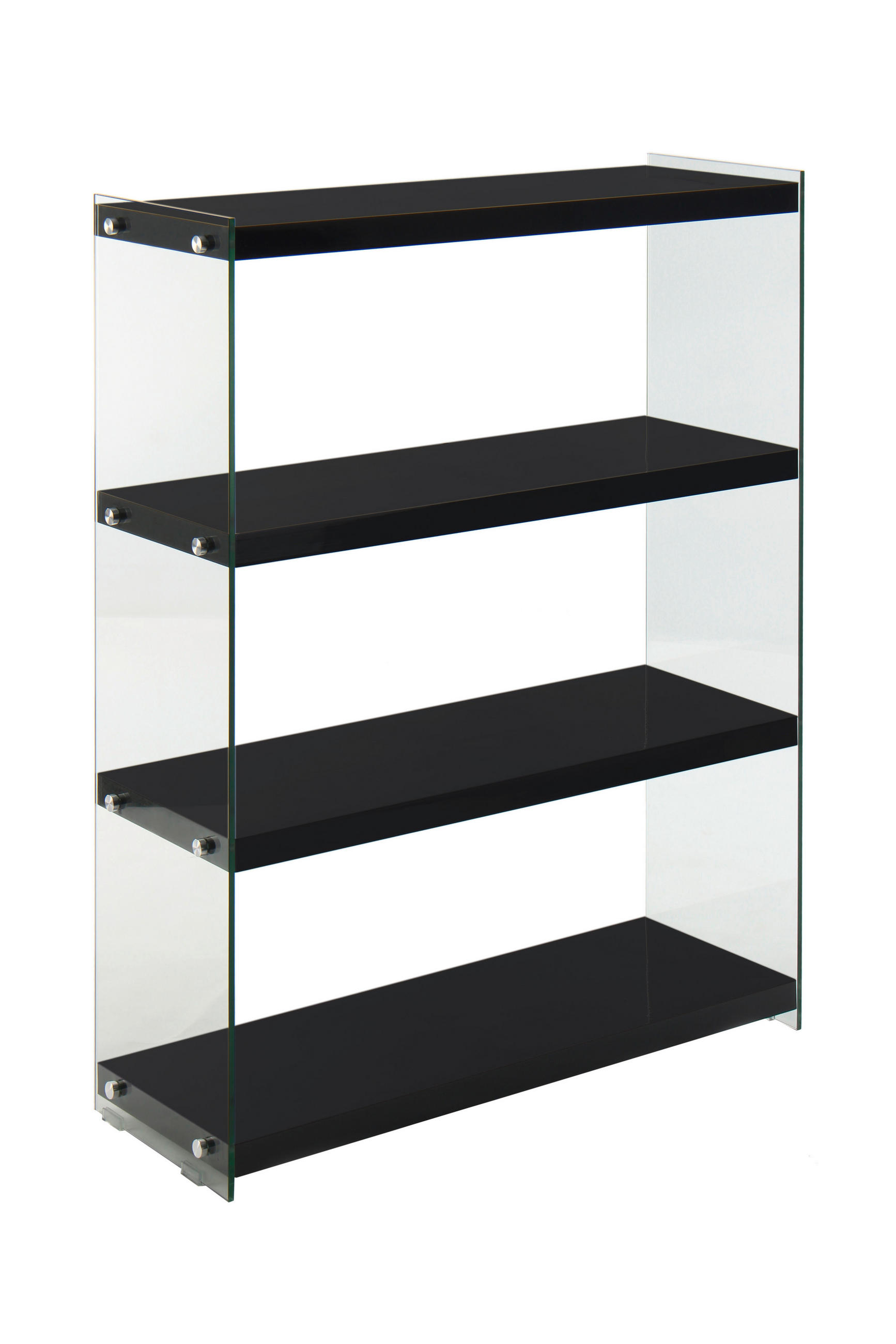 REGAL Schwarz  - Schwarz, Design, Glas/Holzwerkstoff (83/113/29.5cm) - Kayoom