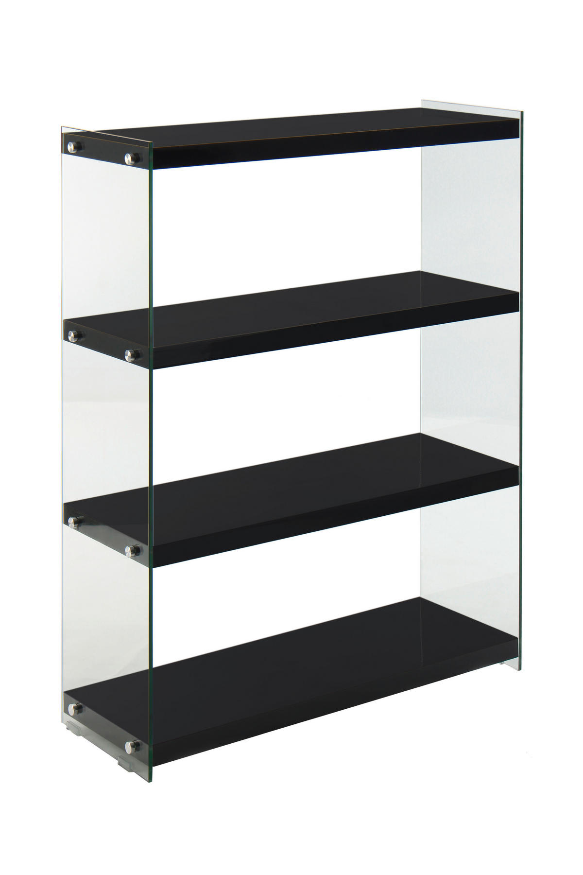 REGAL  83/113/29.5 cm Schwarz  - Schwarz, MODERN, Glas/Holzwerkstoff (83/113/29.5cm) - Kayoom