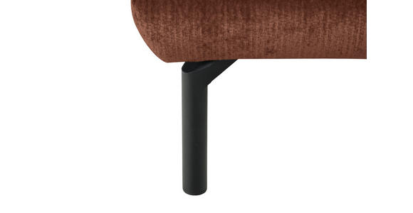 ECKSOFA Rotbraun Chenille Kopfteilverstellung, Sitztiefenverstellung  - Rotbraun/Schwarz, Design, Textil/Metall (307/243cm) - Xora