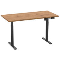SKRIVBORD 140/50/71 cm  i svart, honungsek  - honungsek/silver, Design, metall/trämaterial (140/50/71cm) - MID.YOU