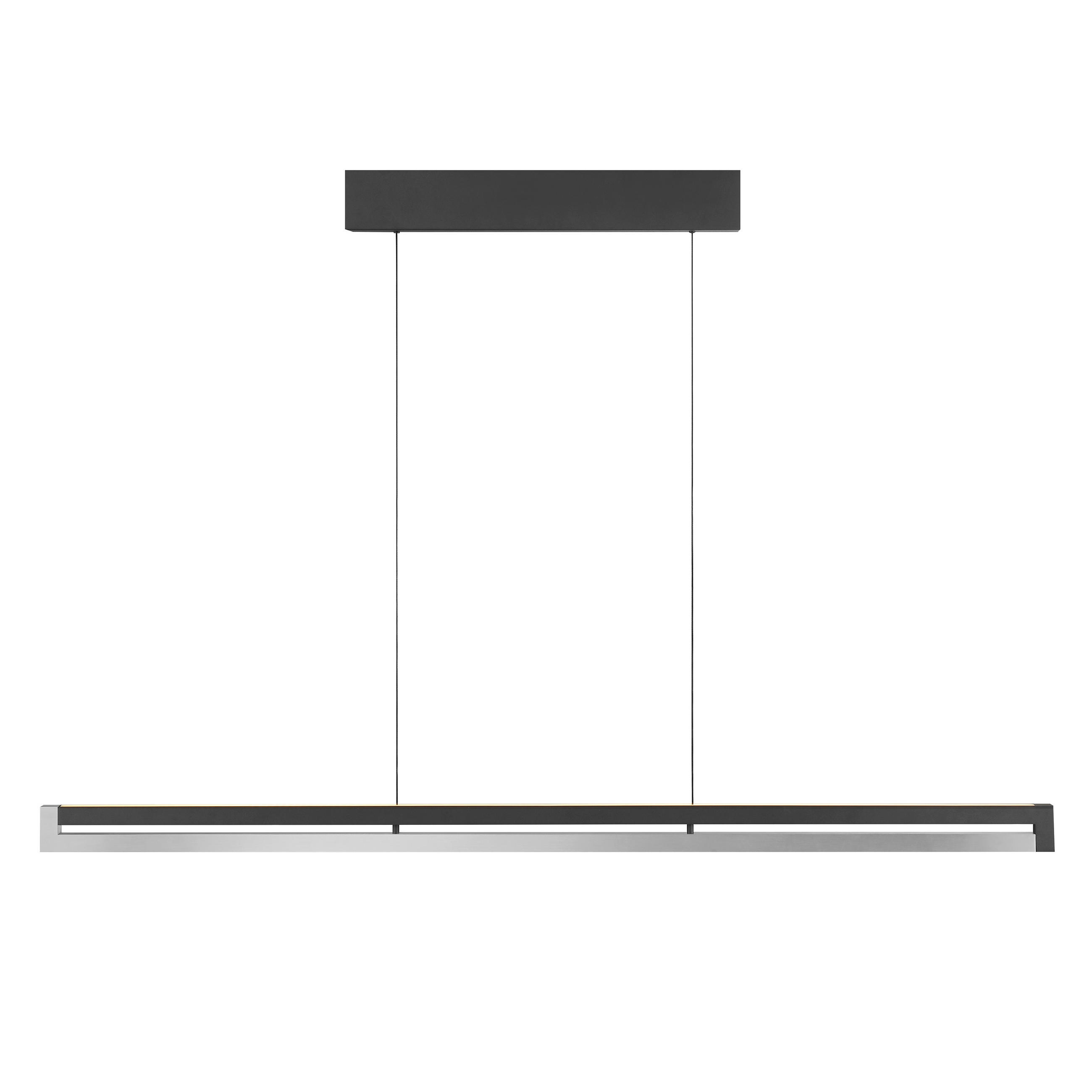 LED-HÄNGELEUCHTE PULSE 122,2/180/6,6 cm  - Schwarz/Alufarben, Design, Metall (122,2/180/6,6cm)