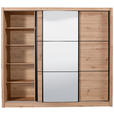 SCHIEBETÜRENSCHRANK 242/215,5/60 cm 3-türig Eiche Artisan  - Schwarz/Eiche Artisan, Basics, Glas/Holzwerkstoff (242/215,5/60cm) - Xora