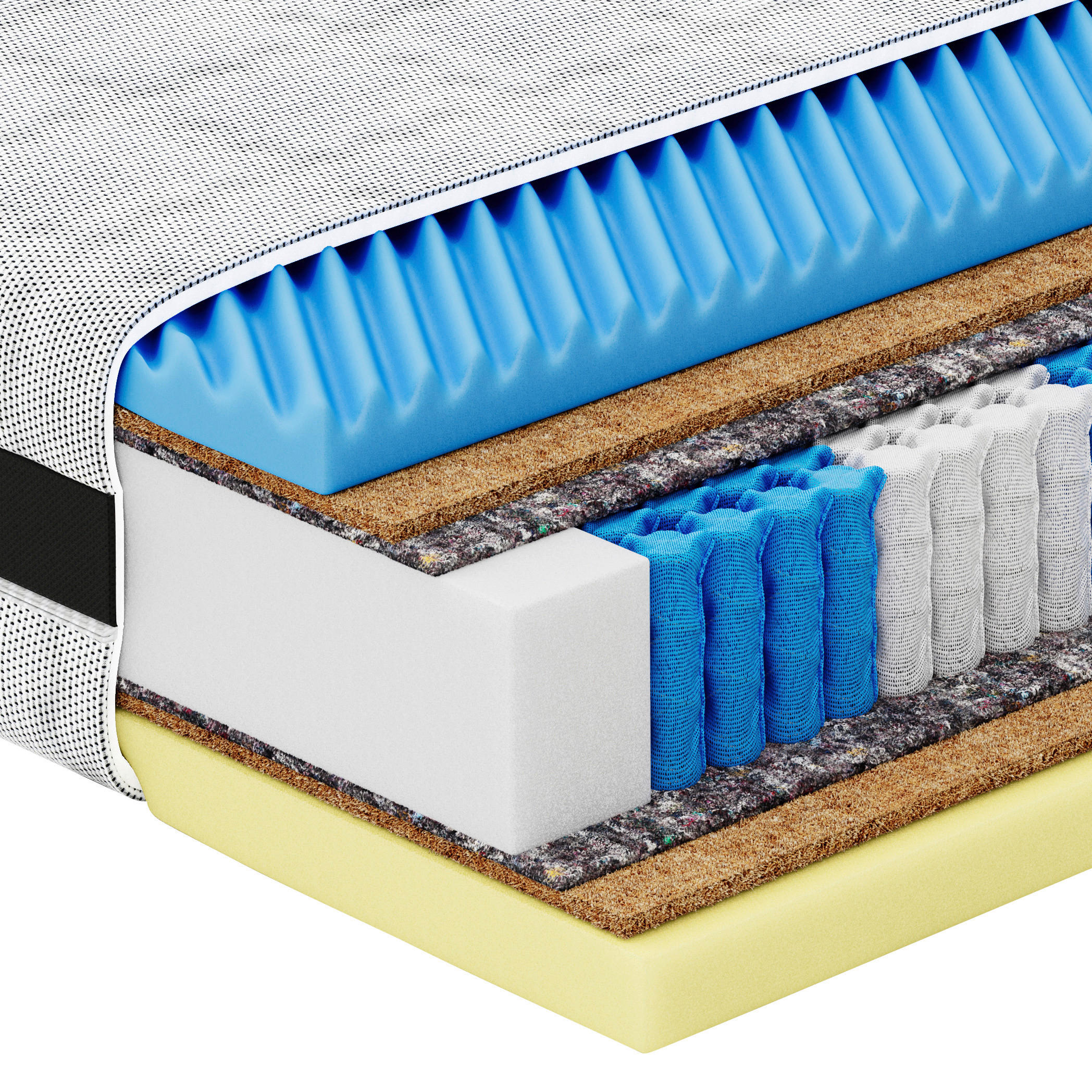 TASCHENFEDERKERNMATRATZE 180/200 cm, Höhe ca.: 26 cm, H5 = hart, 7-Zonen - Grau, Basics, Textil (180/200cm) - Esposa