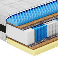 TASCHENFEDERKERNMATRATZE 180/200 cm, Höhe ca.: 26 cm, H5 = hart, 7-Zonen - Grau, Basics, Textil (180/200cm) - Esposa