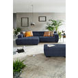 ECKSOFA in Webstoff Dunkelblau  182/279 cm  - Schwarz/Dunkelblau, KONVENTIONELL, Textil/Metall (182/279cm) - Hom`in