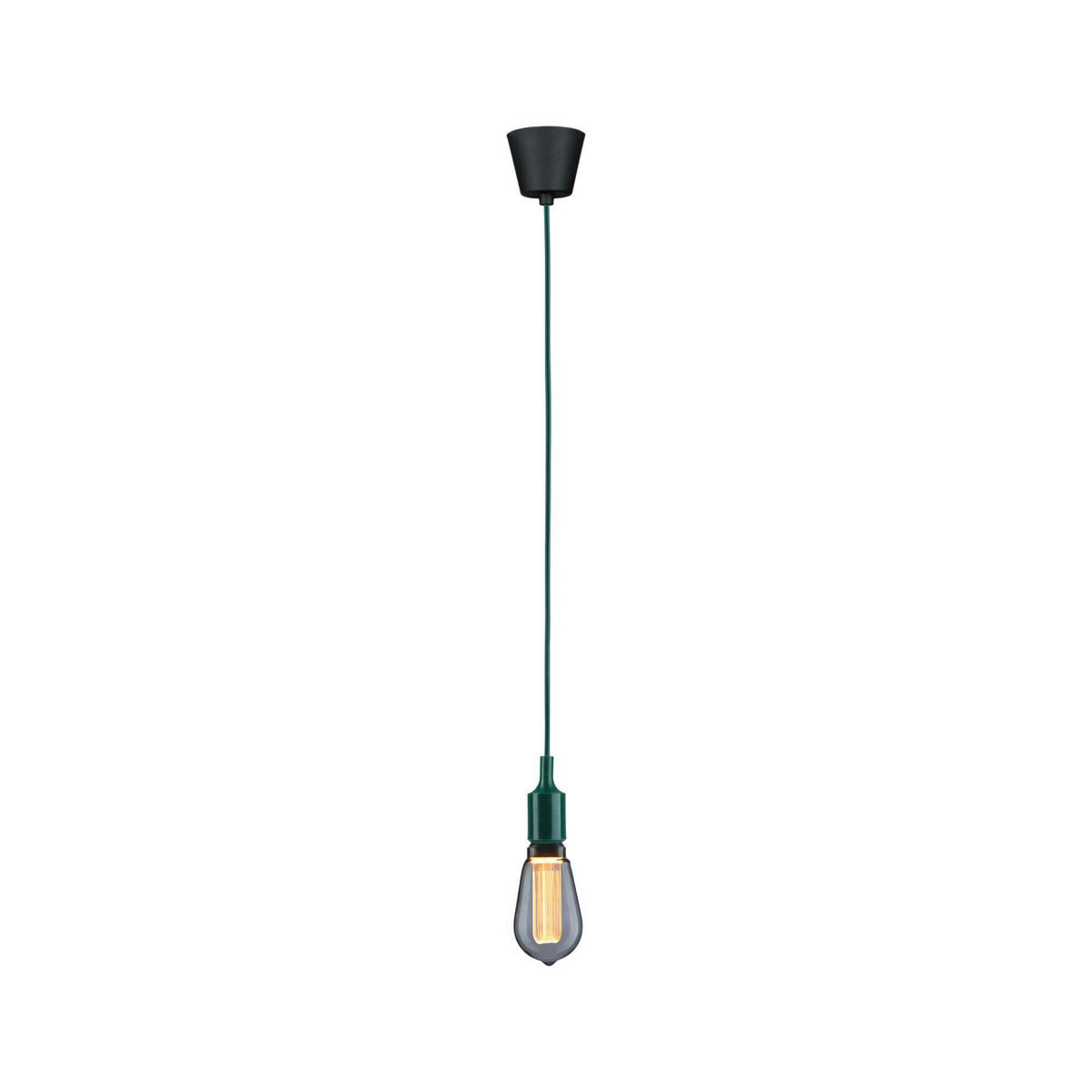 HÄNGELEUCHTE 78429 9,0/218 cm   - Schwarz/Grün, Basics, Kunststoff/Textil (9,0/218cm) - Paulmann