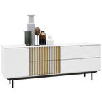 SIDEBOARD Wildeiche furniert Weiß, Eichefarben  - Eichefarben/Schwarz, Design, Holz/Holzwerkstoff (195/74/47cm) - Ambiente