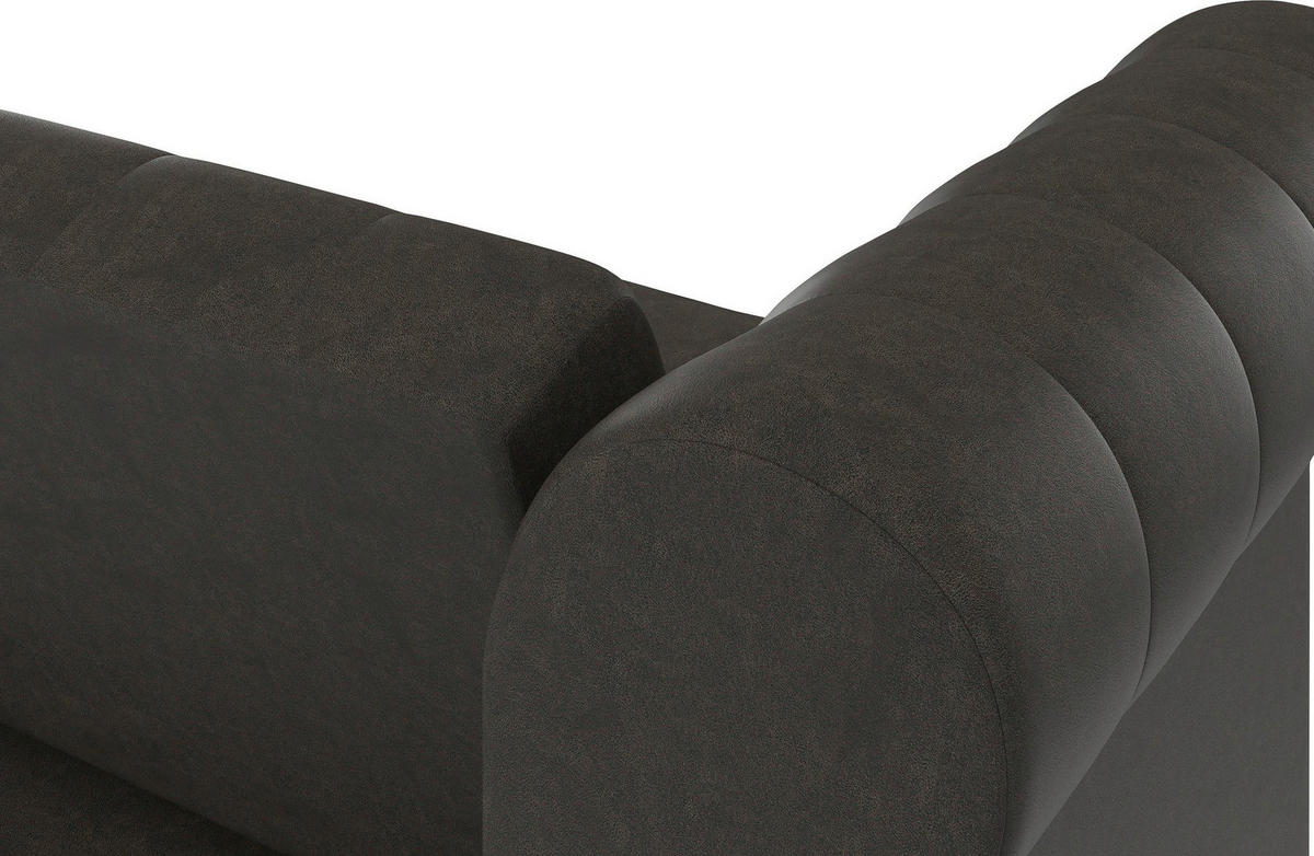 SCHLAFSOFA FIRENZE in Mikrofaser Anthrazit Vintage, Skandinavisch, Modern  - Anthrazit/Schwarz, Basics, Holz/Textil (236/83/87cm) - Livetastic